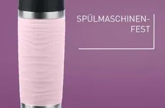 Emsa N20227 Travel Mug Wave Isolierbecher Edelstahl Pastellrosa (500ml 6h heiß und 12h kühl 100% dicht)