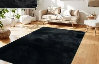 Flauschiger Teppich Solina schwarz