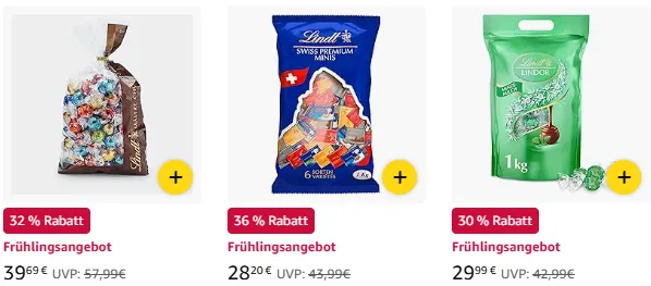Lindt Schokolade Angebot im Amazon Frühlings-Sale: Bis zu 30% Rabatt