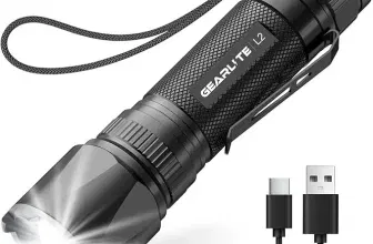 GEARLITE LED Taschenlampe (3000 Lumen Mini Torch mit 3 Lichtmodi & Langer Betriebsdauer IP65)