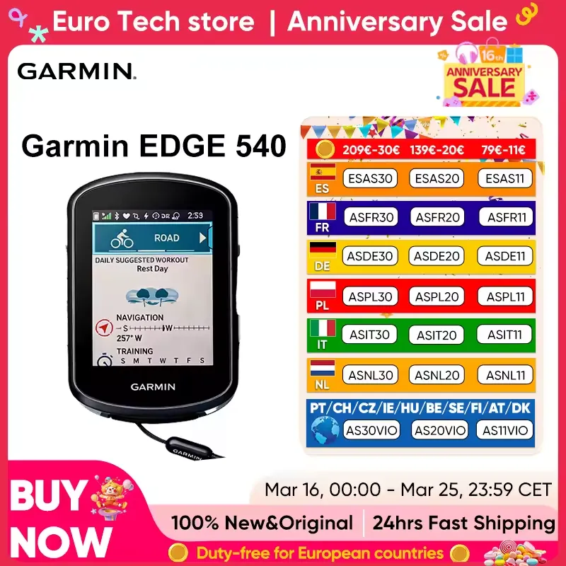 Garmin EDGE 540 GPS Fahrradcomputer mit Adaptiver Coaching und Schnäppchen, Deals und Rabattcodes des Tages - Garmin EDGE 540 GPS Fahrradcomputer