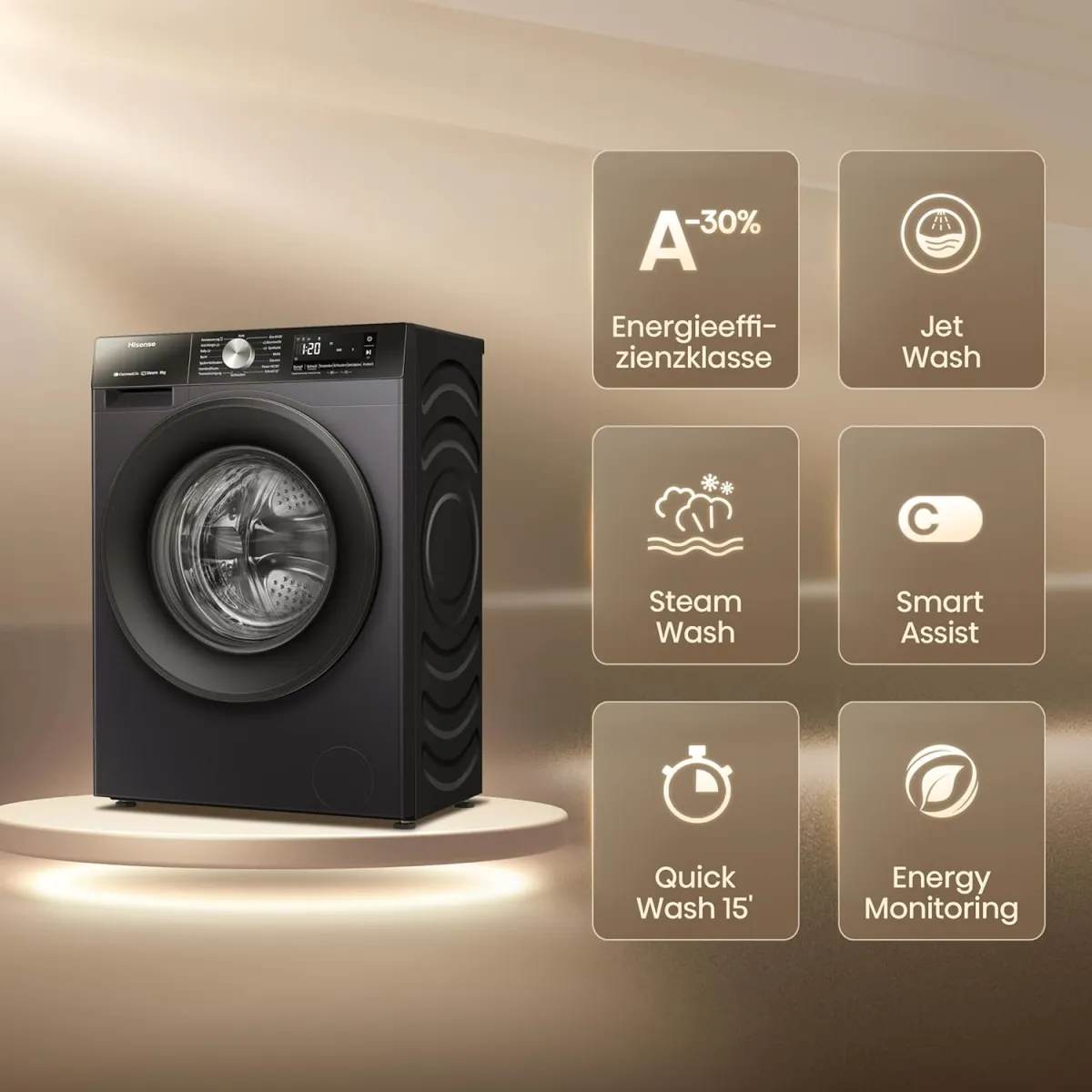 Hisense WF3S8043BB3 Waschmaschine Schnäppchen, Deals und Rabattcodes des Tages - Hisense WF3S8043BB3 Waschmaschine