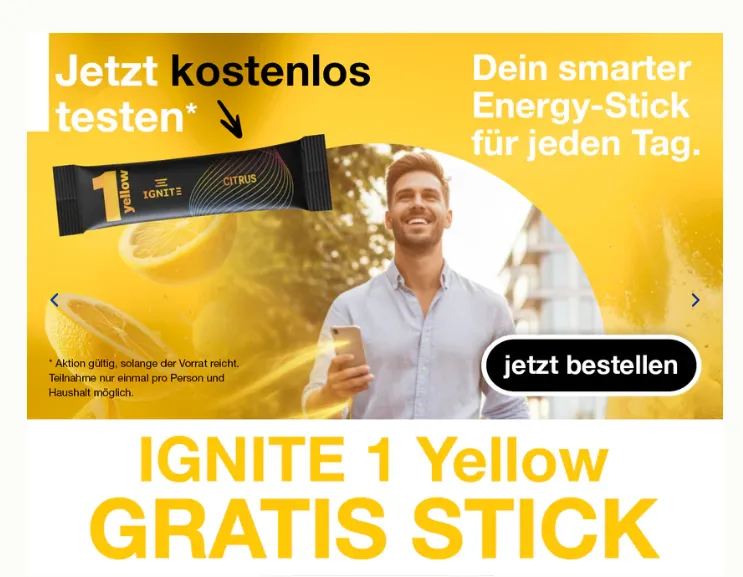 Gratis: IGNITE Magnesium Energystick kostenlos sichern – Fokus & Energie ohne Crash