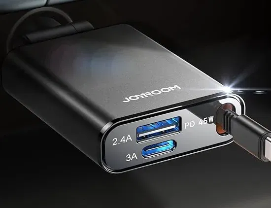 JOYROOM 72W Einziehbares Zigarettenanzünder USB C (72W, 12V/24V USB Adapter) für 4,67 € inkl. Prime-Versand (statt 9,34 €)