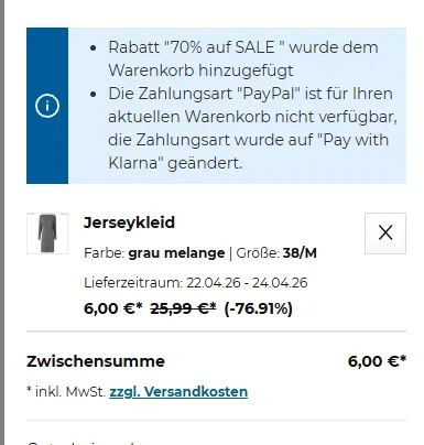 Jerseykleid 38 M grau melange 2008167610085 17 04 2026 09 59 Schnäppchen, Deals und Rabattcodes des Tages - Jerseykleid in Grau Melange