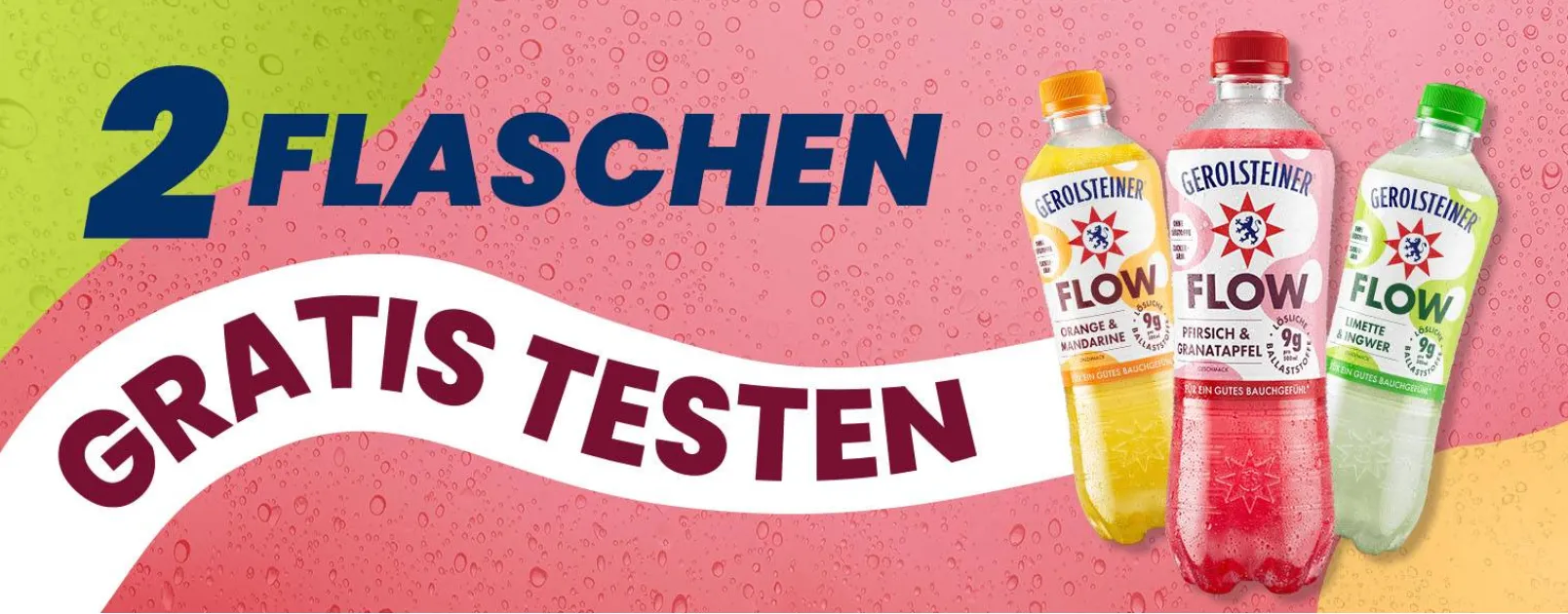 Gerolsteiner FLOW 0,5l Cashback Aktion 2026 (2 Flachen Gratis)