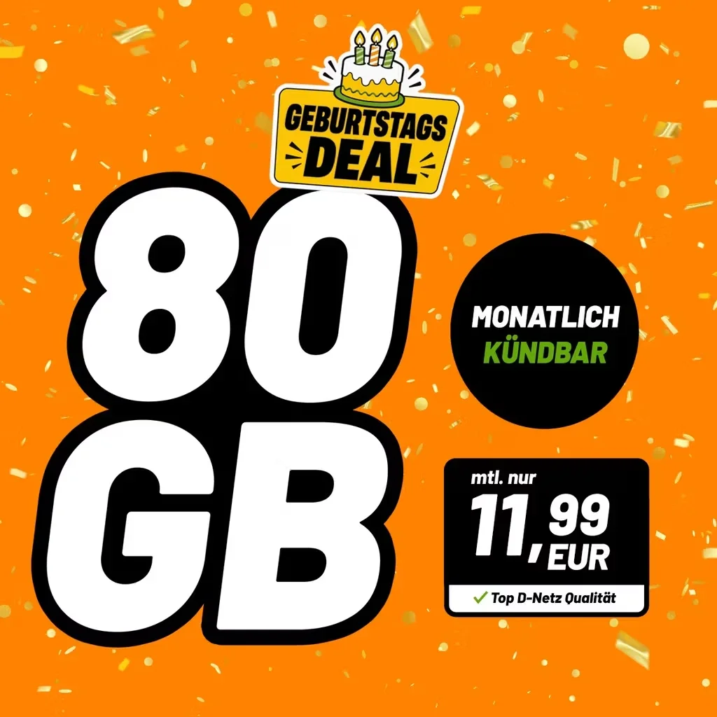 Klarmobil 80 GB (5G) für 11,99 € im Telekom-Netz
