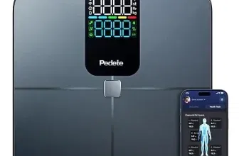 Smarte Körperfettwaage mit 8 Elektroden und App – Körperanalysewaage mit Herzfrequenz & 45 Messwerten für 47,99 €