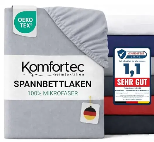 Komfortec Mikrofaser Spannbettlaken (90g – Anthrazit – Oeko-Tex) für 8,70 € inkl. Prime-Versand (statt 13,00 €)
