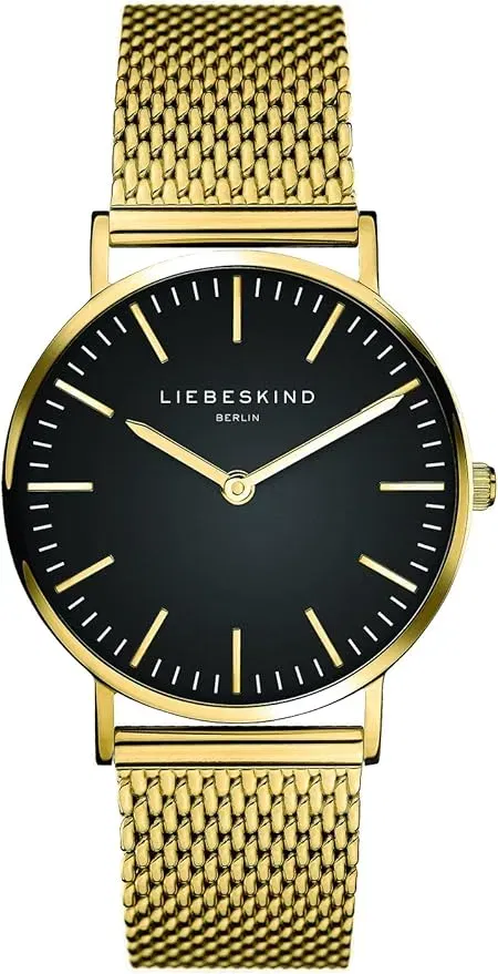LIEBESKIND BERLIN Damenuhr – Runde Quarzuhr 34 mm – Mesharmband – 5 ATM wasserdicht – Modern elegant – In verschiedenen Farben erhaeltlich Schnäppchen, Deals und Rabattcodes des Tages - LIEBESKIND BERLIN Damenuhr