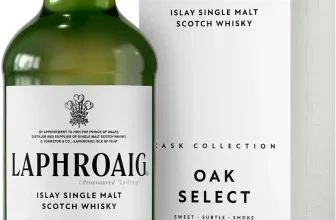 Laphroaig Oak Select Islay Single Malt Scotch Whisky Flasche und weißer Karton