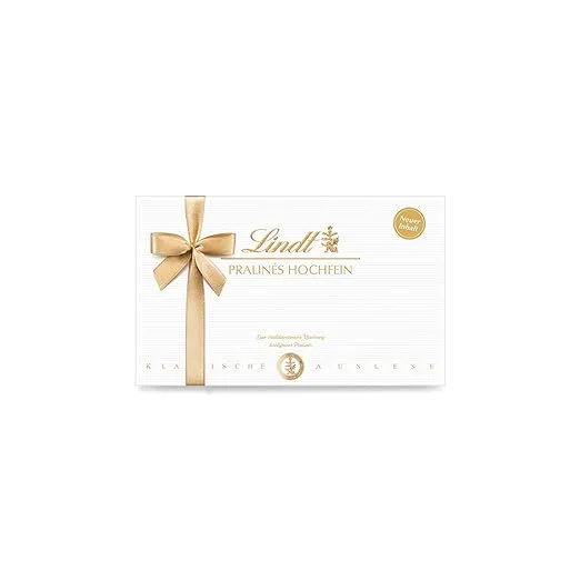 Lindt Schokolade Pralines Hochfein Schachtel 12 feine Pralinen in 7 koestlichen Sorten teilweise mit Alkohol Pralinen Schokoladen Geschenk