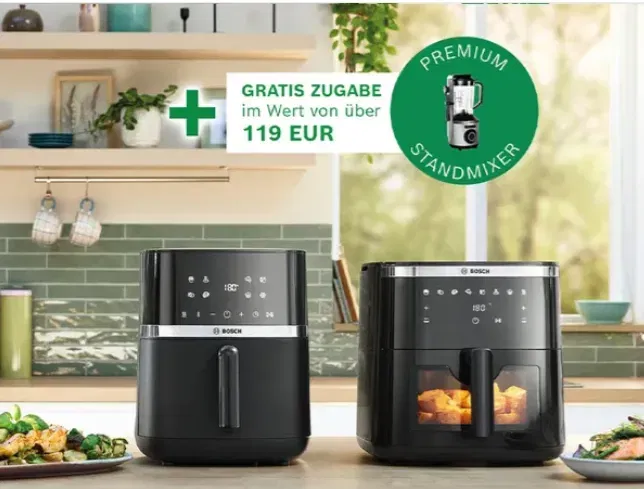 Bosch Airfryer (119€) kaufen, Standmixer gratis sichern (Wert 119€)