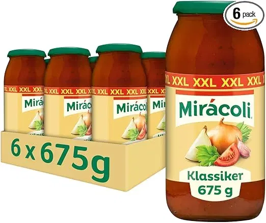 MIRACOLI Pasta Sauce Klassiker 6 Gläser 6er Pack (6x675g) ab 16,15 € inkl. Prime-Versand
