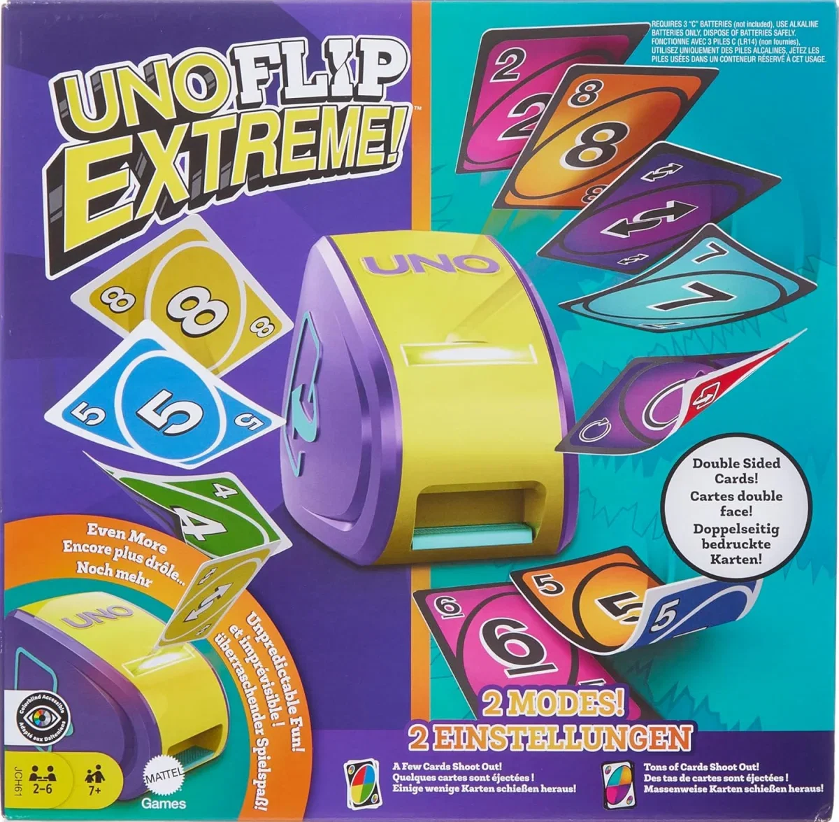 Mattel Games – UNO Flip Extreme Kartenspiel (kombiniert UNO Flip und UNO Extreme)