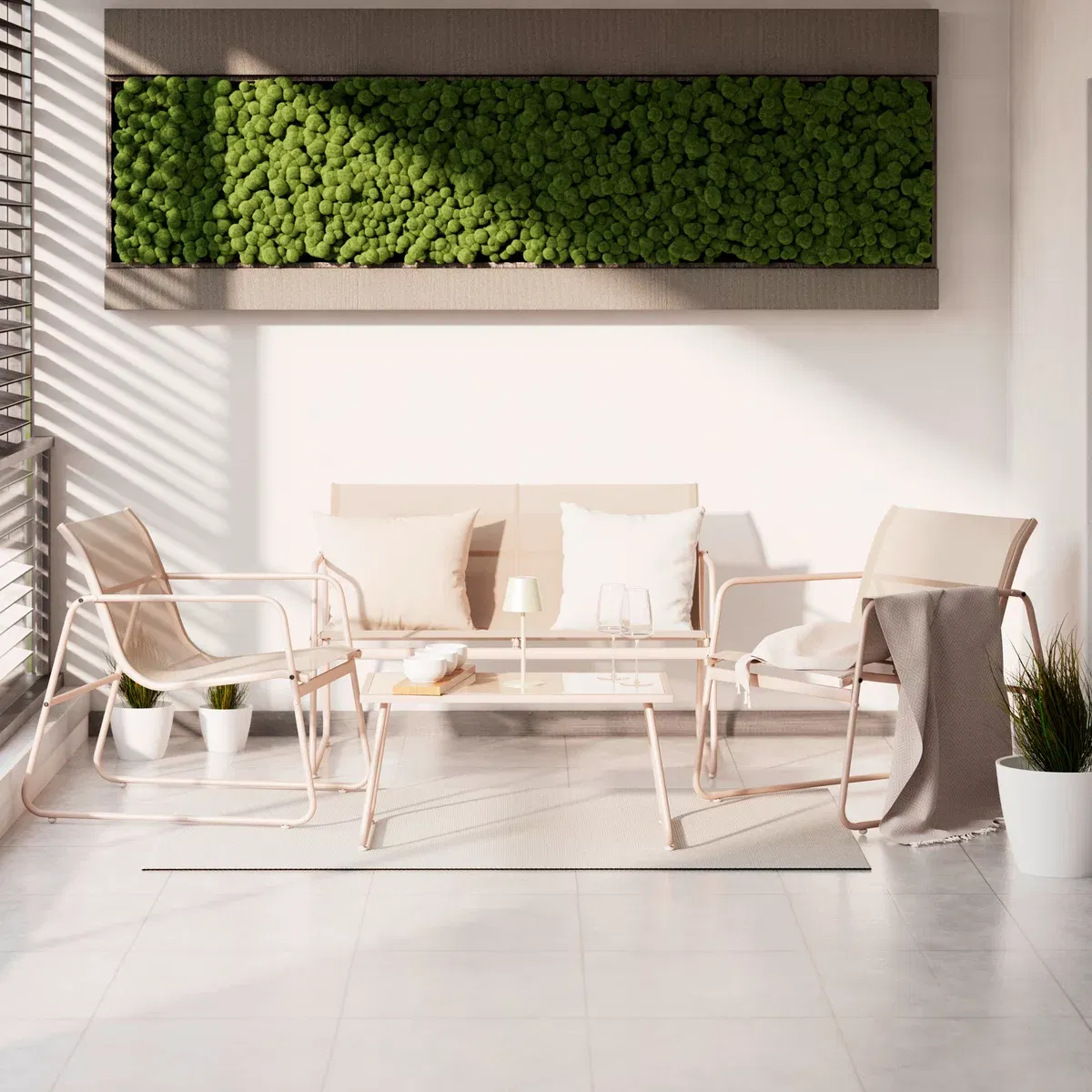 Mömax Abholung: Gartenset Alin Beige (4-teilig) ab 54,25 € bei Abholung (statt 149,99 €)