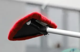 NIGRIN Scheiben-Innenreiniger mit rotem Mikrofaserpad und Teleskop-Griff