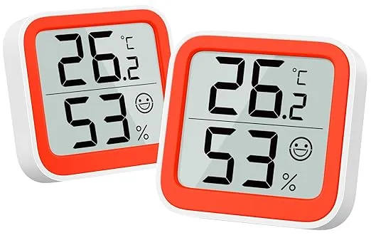 NOKLEAD Thermometer Luftfeuchtigkeitsmesser im Inneren Mini-Hygrometer (2 Stück)