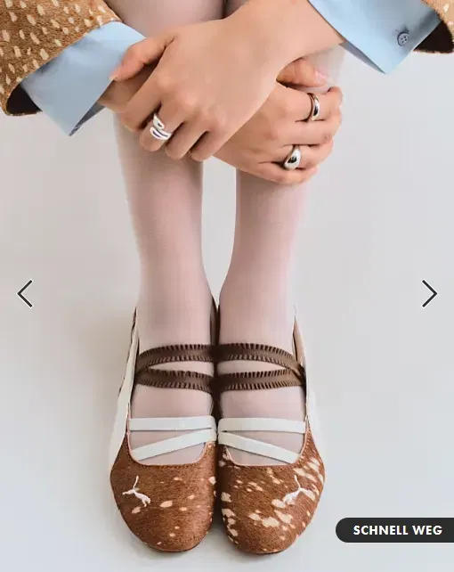 PUMA – Speedcat Doelette – Ballerinas aus Ponyfell mit Rehmuster (Gr. 36 bis 42,5)