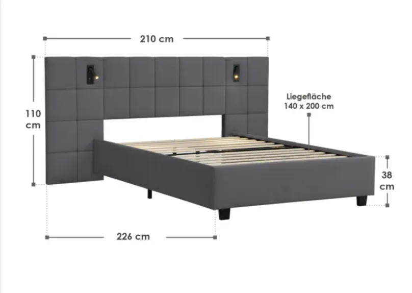 Schnäppchen, Deals und Rabattcodes des Tages - Polsterbett 140 x 200 cm