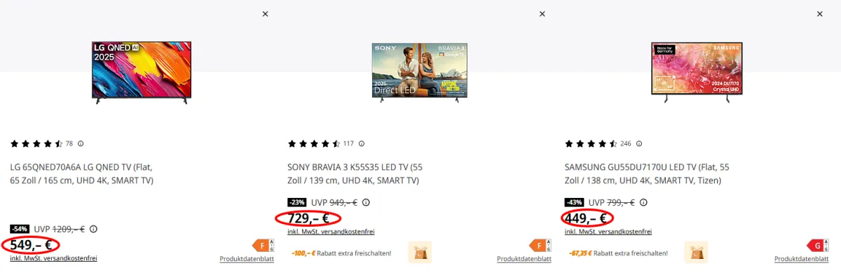 Fernseher Vergleich