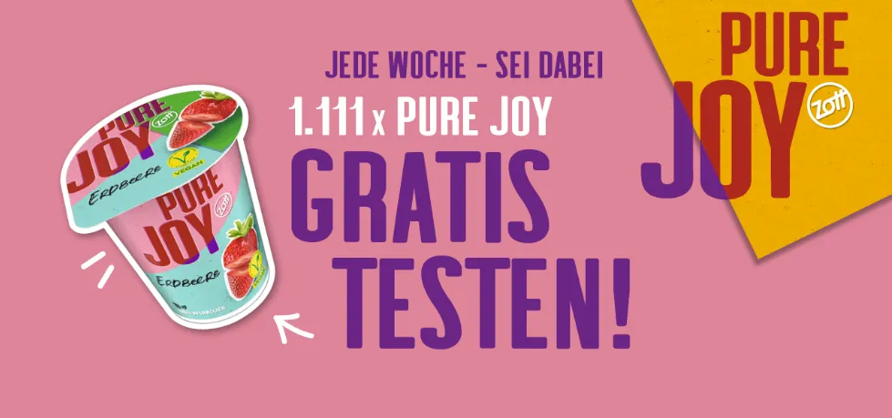Zott Pure Joy 100% Cashback – Bis zu 2 Produkte gratis testen (Aktion bis 31.08.2026)