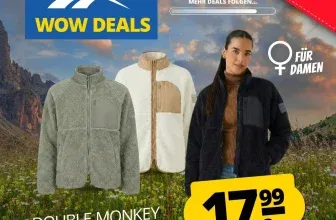 Reebok Double Monkey Fleece Damen Jacke (3 Farben, Gr. S bis XL) für 22,94 € inkl. Versand