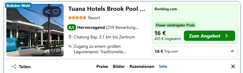 Resort Tuana Hotels Brook Pool Access Chalong Bay Thailand Schnäppchen, Deals und Rabattcodes des Tages - Luxuriöses Resort mit Pool in Chalong Bay, Thailand