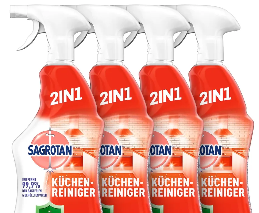 Sagrotan Küchen-Allzweck-Reiniger Spritzige Zitrone 4er-Pack (4 x 750 ml) ab 8,18 € inkl. Prime-Versand (statt 15,00 €)