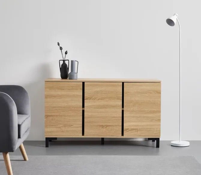 Bessagi Home Sideboard Lori Eichefarben MDF (120/70/35 cm)