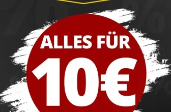 Ein Bild mit einem roten Kreis, in dem "Alles für 10€" steht
