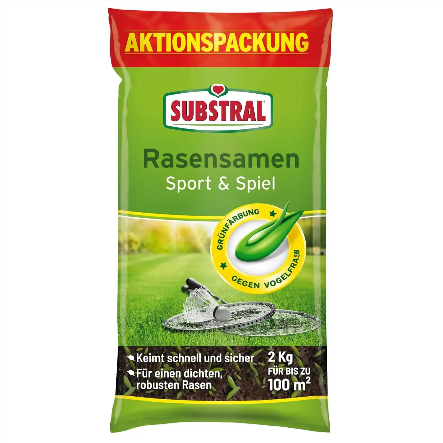 Substral Rasensamen Sport und Spiel (2kg, 100m²) für 15,99 € inkl. Prime-Versand
