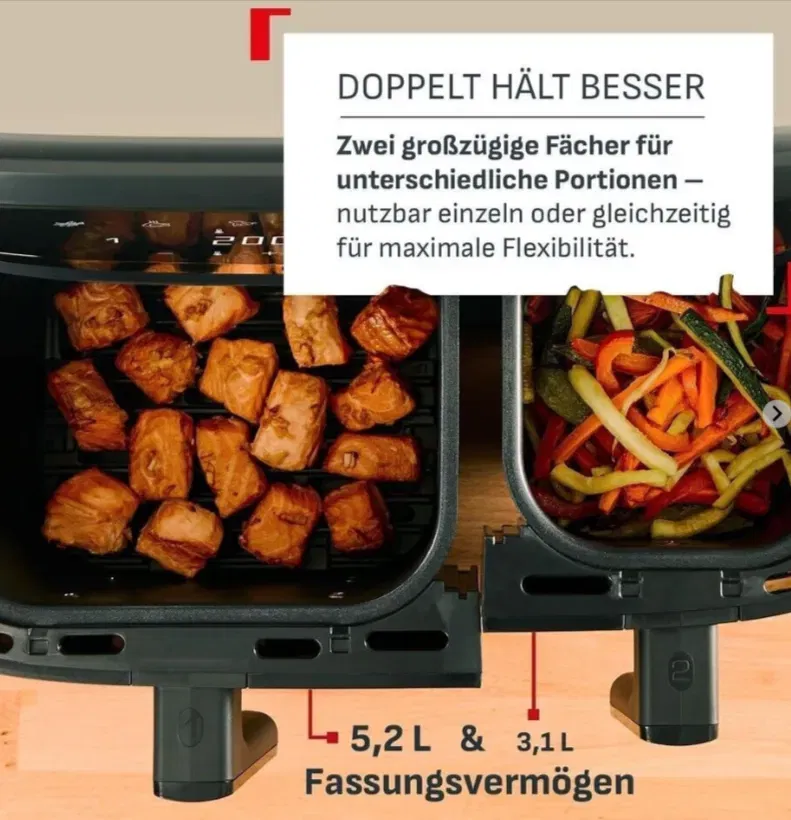 Tefal Ey901N Doppel-Airfryer