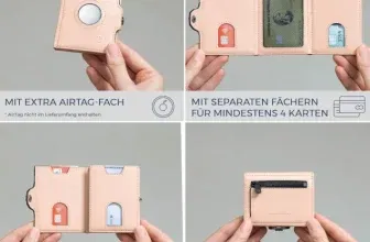 VON HEESEN Airtag Slim Wallet mit Münzfach und RFID-Schutz in Rose