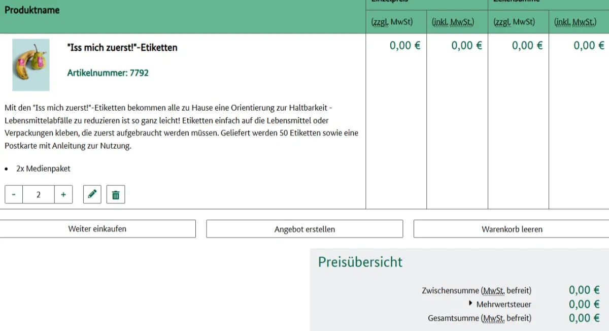 Bananen mit Etiketten