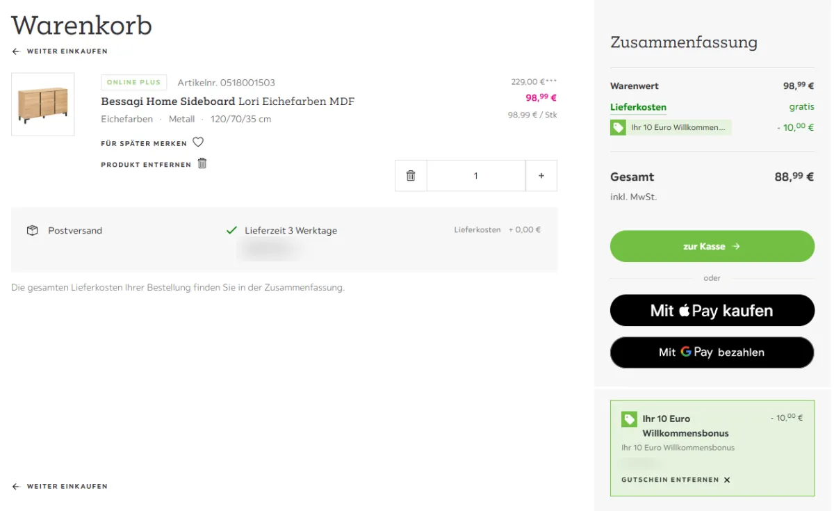 Warenkorb Moemax 03 29 2026 01 51 PM Schnäppchen, Deals und Rabattcodes des Tages - Einkaufswagen mit Möbeln