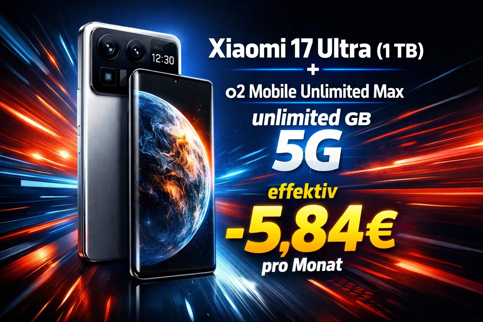 Sparhandy: Xiaomi 17 Ultra (1 TB) + o2 Mobile Unlimited Max unlimited GB 5G für 59,99 € / Monat + 126,93 € einmalig
