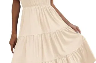 Sommerkleid Damen V-Ausschnitt kurzarm