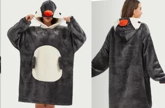 Kuscheldecke zum Anziehen, übergroß, mit Ärmeln und Kapuze