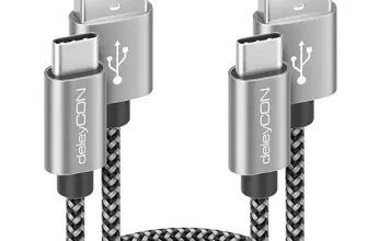 Schnäppchen, Deals und Rabattcodes des Tages - deleyCON USB-C Kabel SET 2 Stück je 2m Nylon Ladekabel Datenkabel USB Typ C Metallstecker Laden Synchronisieren von Handy Smartphone