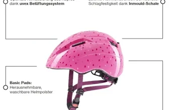 uvex Kid 2 Pink Confetti Kinder Fahrradhelm, rosa mit weißen Punkten