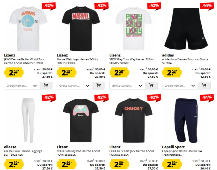Schnäppchen, Deals und Rabattcodes des Tages - 50 Euro Sale Marken Schnäppchen bei Sportspar