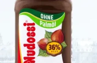 Nudossi Haselnuss-Nougat-Crème im Glas mit rotem Deckel