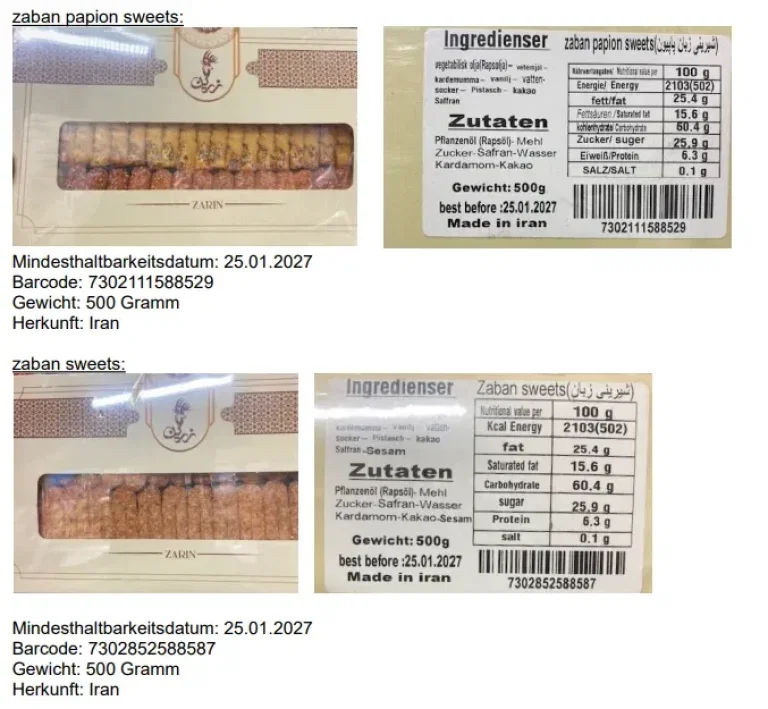 Rückruf bei Zarin Süßigkeiten: Allergie-Gefahr durch Ei und Pistazien – Das müsst ihr jetzt wissen