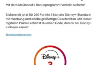 Disney+ bei McDonald's für 250 Punkte
