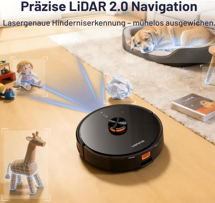 Schnäppchen, Deals und Rabattcodes des Tages - Amazon.de VONKO S6 Pro Saugroboter mit Wischfunktion und Absaugstation