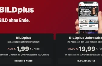 Ein Bild zeigt eine Hand, die ein Smartphone hält. Auf dem Display ist die BILDplus-App geöffnet.