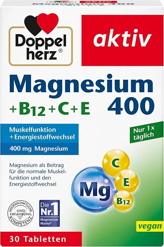 Doppelherz Magnesium 400 + B12 + C + E