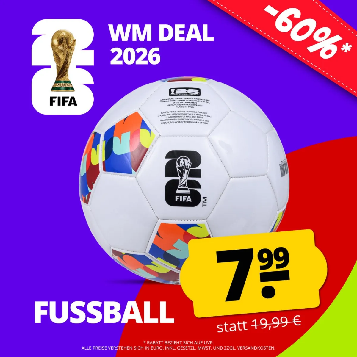 Fifa WM 2026 Lizenz Fussball 1100296 Schnäppchen, Deals und Rabattcodes des Tages - FIFA WM 2026 Lizenz Fußball