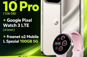 Angebot: Google Pixel 10 Pro (128 GB) + Google Pixel Watch 3 LTE 41mm + freenet o2 Mobile L Spezial 100GB 5G für 29,99 € / Monat + 134,94 € einmalig